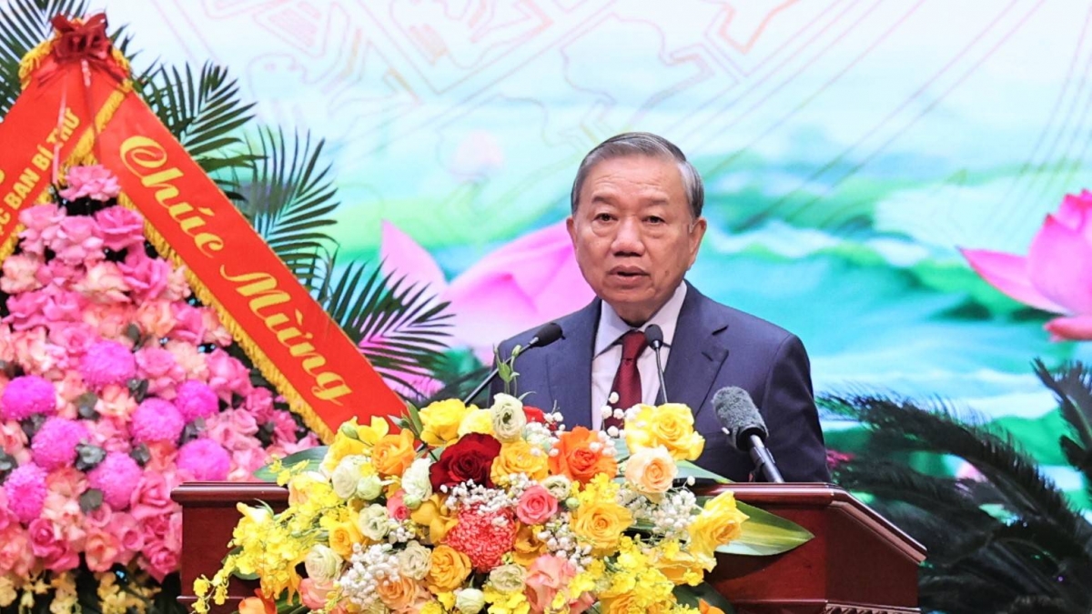 Tổng Bí thư Tô Lâm phát biểu chỉ đạo tại lễ kỷ niệm.