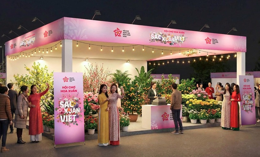 Không gian trưng bày và kinh doanh đa dạng các loại hoa, cây cảnh, bonsai, cây thế, hoa lan, đào, mai, quất, cùng các sản phẩm trang trí ngày Tết, đèn lồng, câu đối, tranh dân gian, đồ thủ công mỹ nghệ và vật phâm phong thủy...