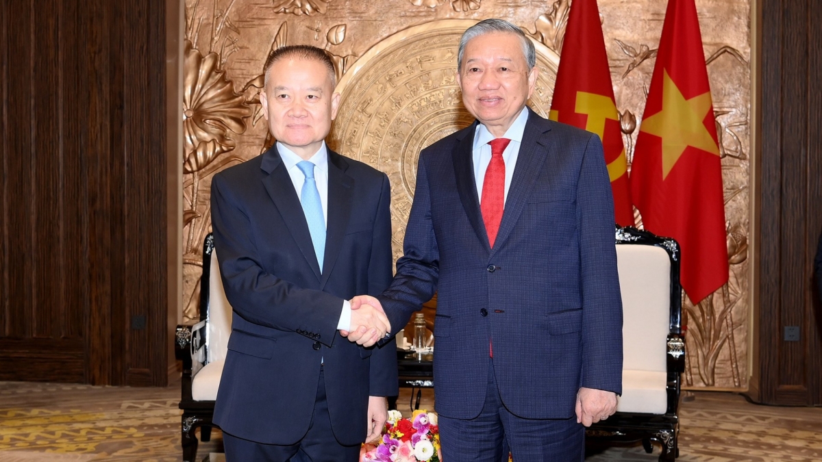 Tổng Bí thư Tô Lâm và ông Lưu Hải Tinh. (Ảnh: Nhân dân)