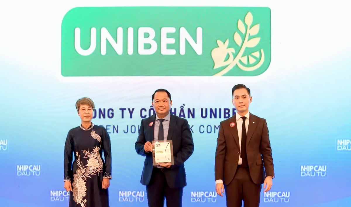 UNIBEN nhận giải thưởng Top 50 Doanh nghiệp Phát triển Bền vững 2025