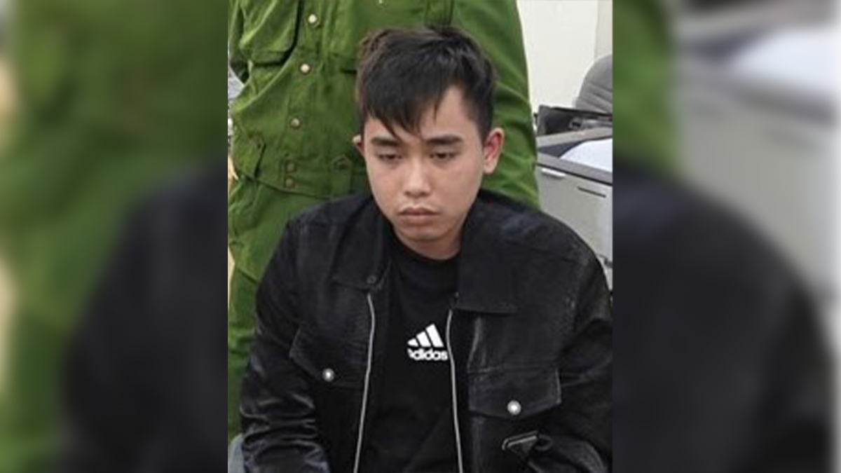 Đối tượng Nguyễn Xuân Lâm tại cơ quan công an