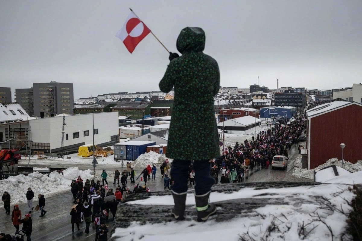 Một cuộc biểu tình ở Greenland hôm 17/1. (Nguồn: Reuters)