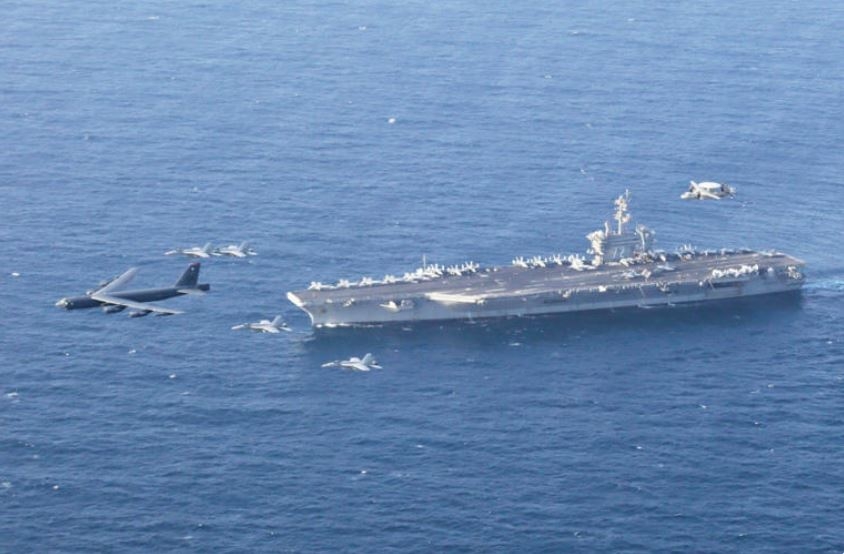 Tàu sân bay USS Abraham Lincoln của Mỹ. Ảnh: AP