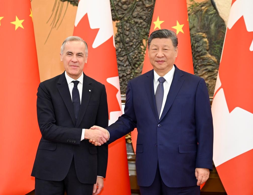 Chủ tịch Trung Quốc Tập Cận Bình gặp Thủ tướng Canada Mark Carney tại Đại lễ đường Nhân dân ở thủ đô Bắc Kinh ngày 16/1/2026. Ảnh: Tân Hoa xã