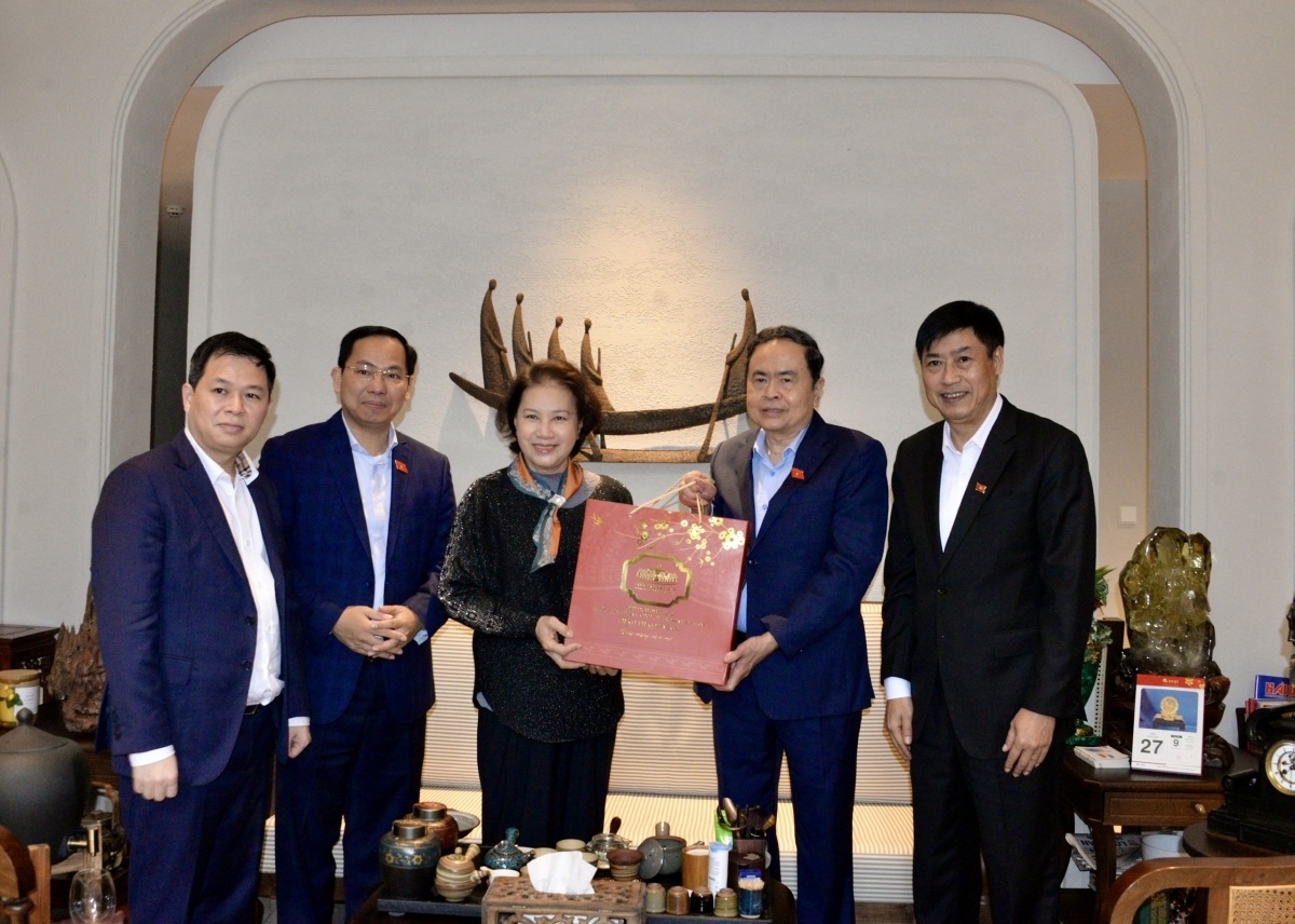 Chủ tịch Quốc hội Trần Thanh Mẫn thăm, chúc Tết nguyên Chủ tịch Quốc hội Nguyễn Thị Kim Ngân.