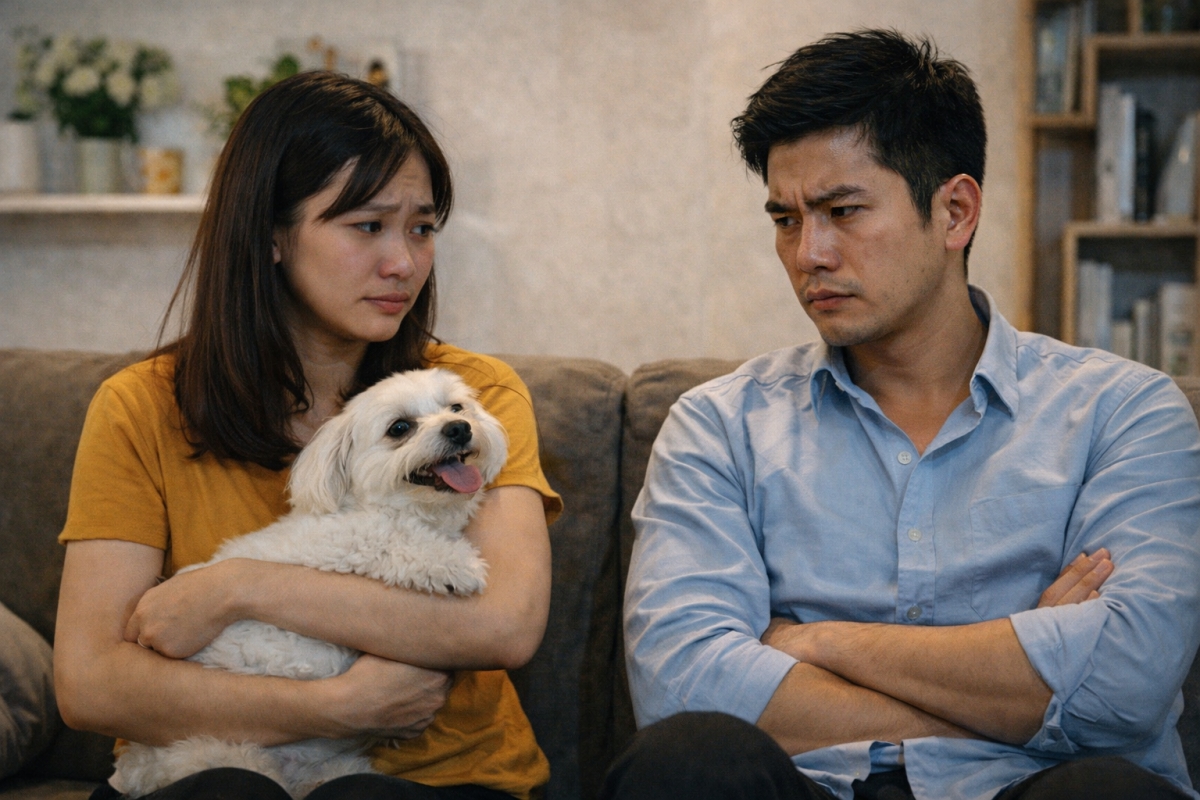 Trong mắt anh cún cưng của tôi không có trong cuộc sống của hai đứa (ảnh minh họa: AI)