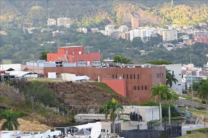 Đại sứ quán Mỹ ở Caracas, Venezuela. (Ảnh tư liệu: THX/TTXVN)