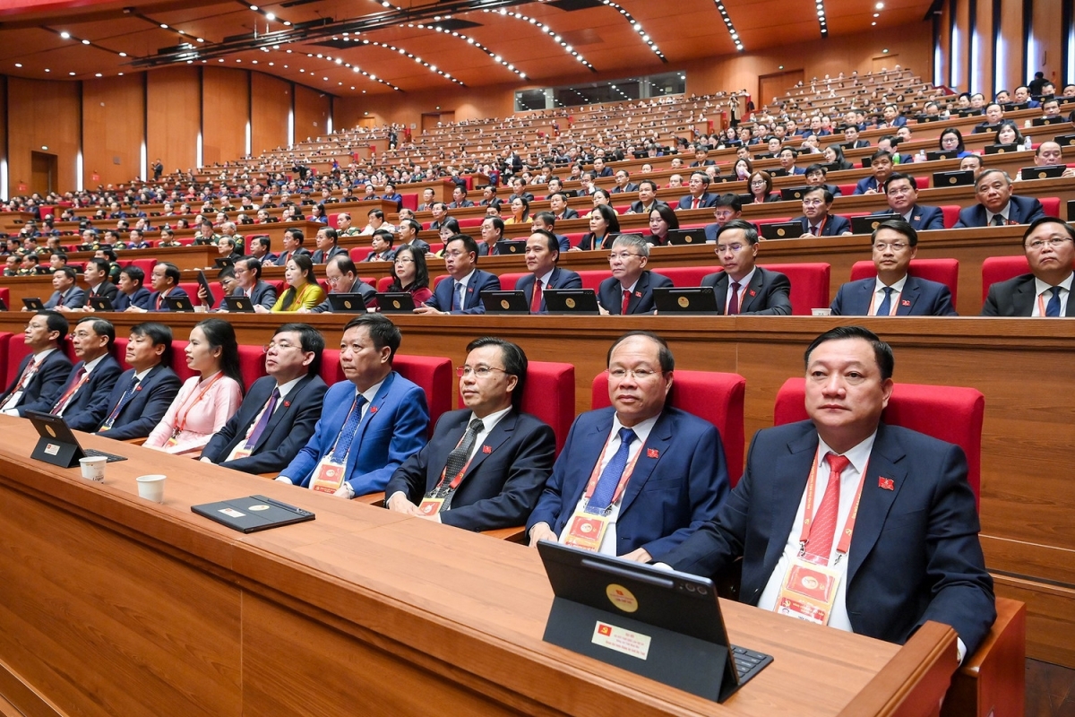 Các đại biểu tham dự phiên bế mạc Đại hội XIV của Đảng.