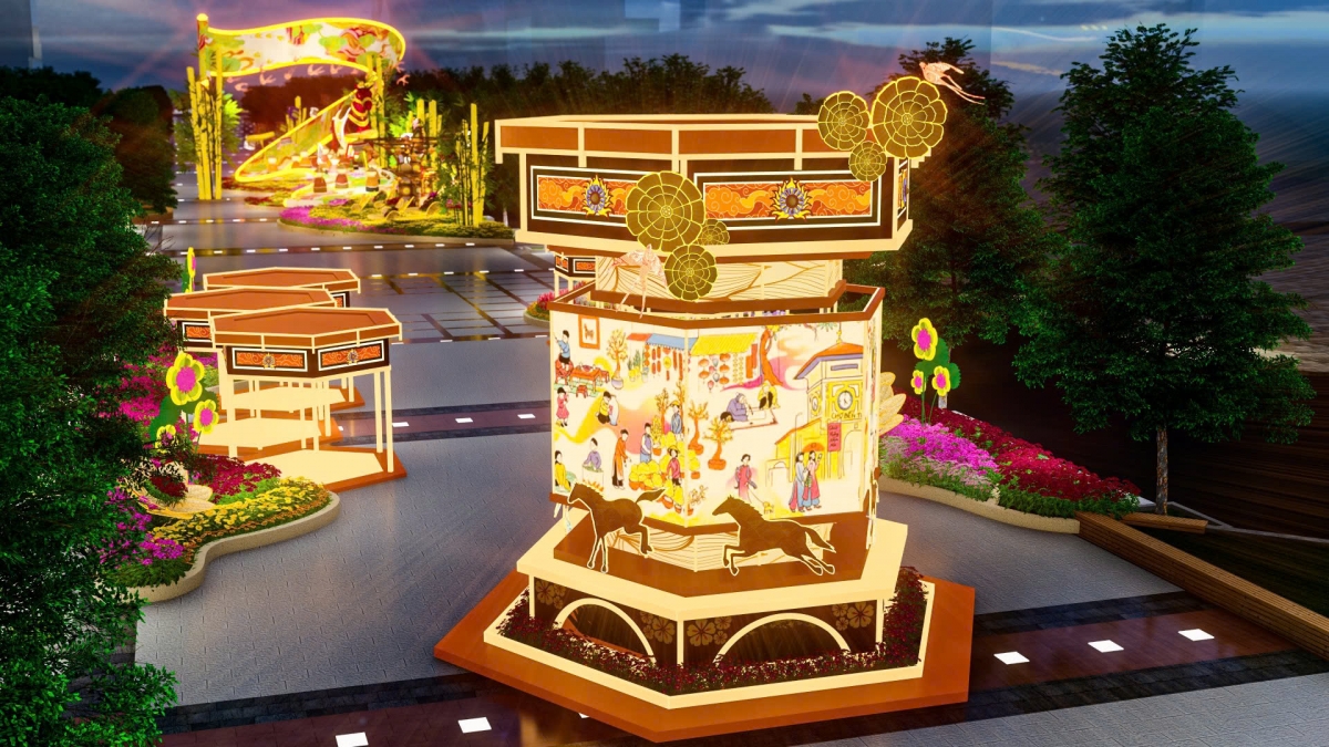 Thiết kế đèn kéo quân vào ban đêm (ảnh: BTC)