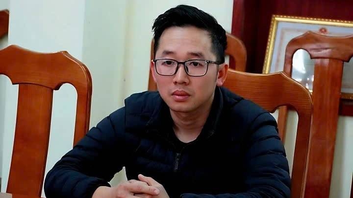 Lê Hữu Minh tại cơ quan công an. (Ảng: C.A)