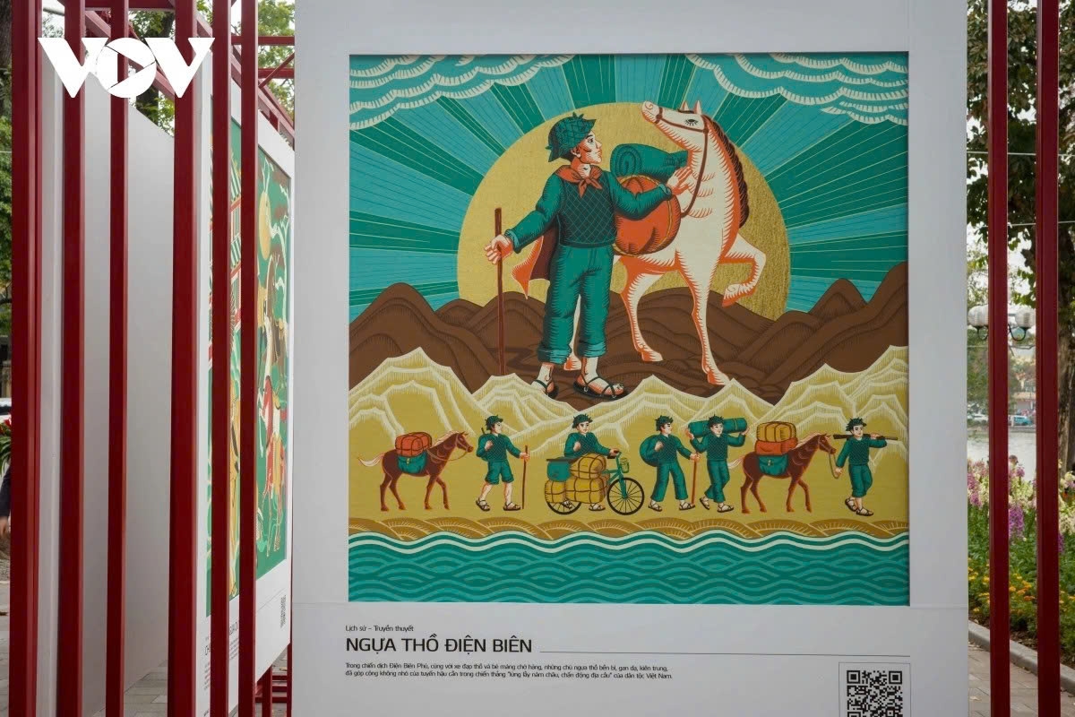 A painting depicts Dien Bien Phu Campaign which stands as a remarkable epic of the Vietnamese people's war.