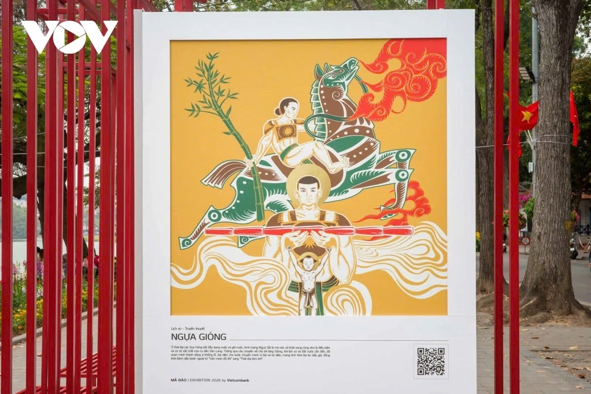 The artwork “Ngựa Gióng.” The Iron Horse in the legend of Saint Giong shows the aspiration to build and defend the nation, while symbolising a pivotal transition from the Stone Age to the Metal Age in Vietnam’s early history.