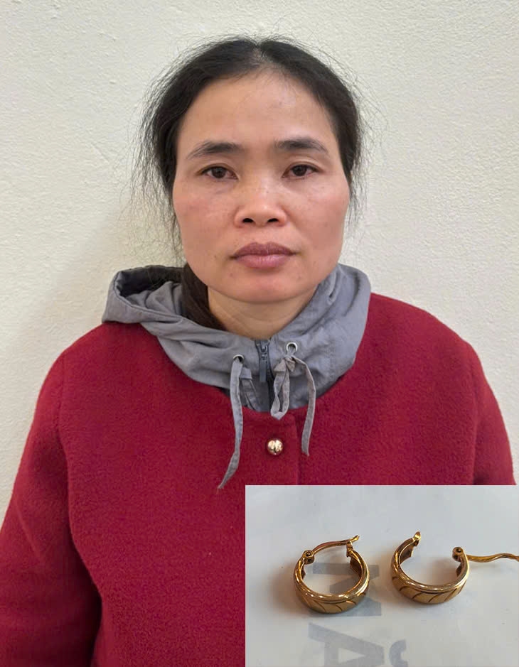 Đối tượng Đinh Thị Kim cùng tang vật của vụ án