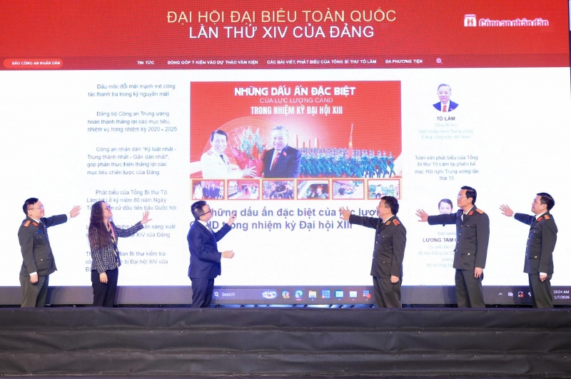 Giao diện Chuyên trang "Đại hội đại biểu toàn quốc lần thứ XIV của Đảng" trên Báo điện tử CAND.