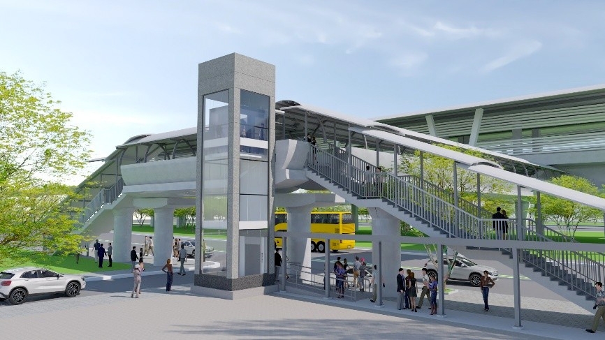  Phối cảnh thang máy tại ga Tân Cảng (ảnh: MAUR)