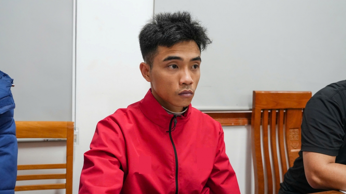 Đối tượng Phùng Tiến Cao tại cơ quan công an