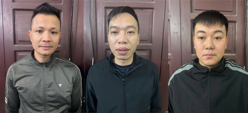 Hưng, Chiến, Trường (từ trái qua phải). Ảnh: Công an tỉnh Hưng Yên.