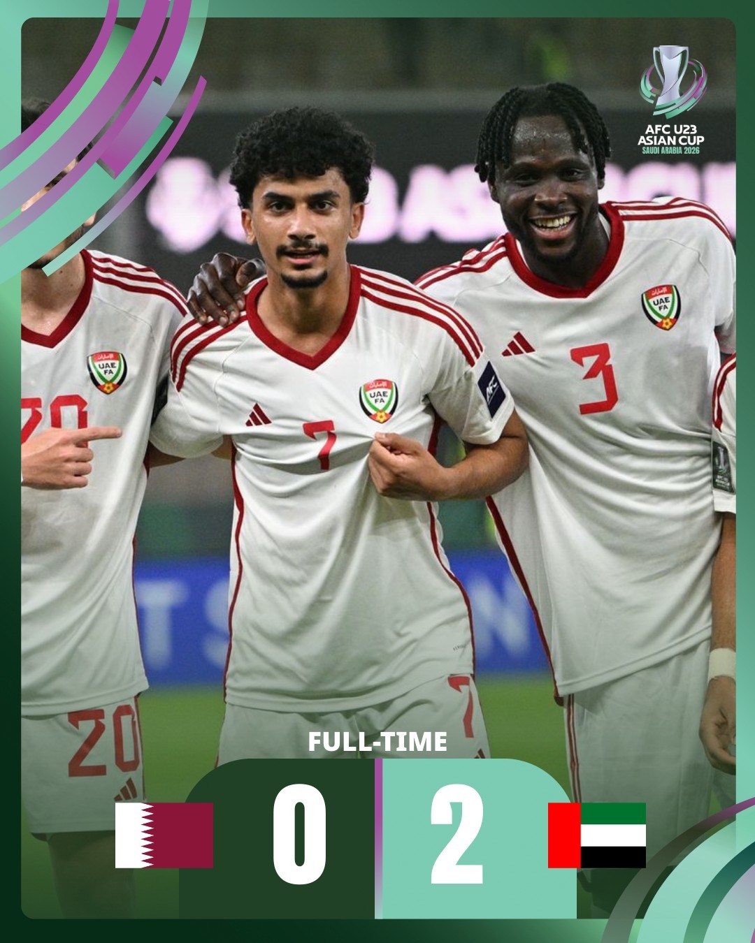 U23 UAE đánh bại U23 Qatar.