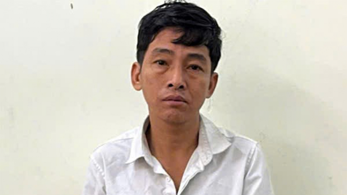 Đối tượng Bình tại cơ quan công an (Ảnh: A.M)