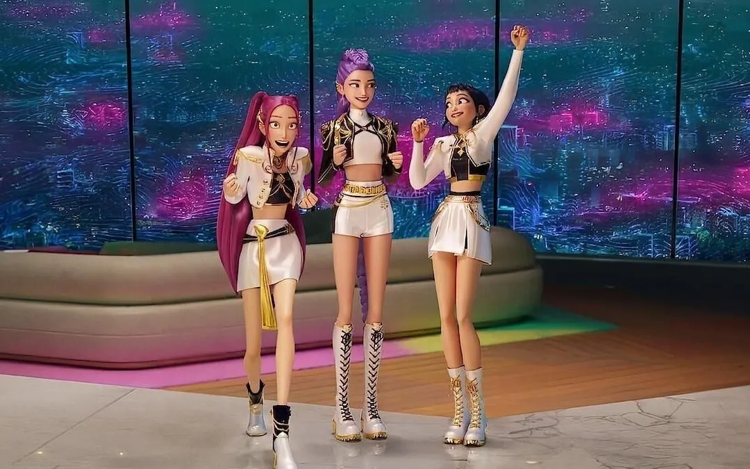 Nhóm nhạc nữ K-pop hư cấu Huntrix trong bộ phim hoạt hình nhạc kịch “KPop Demon Hunters”. (Ảnh: Netflix)