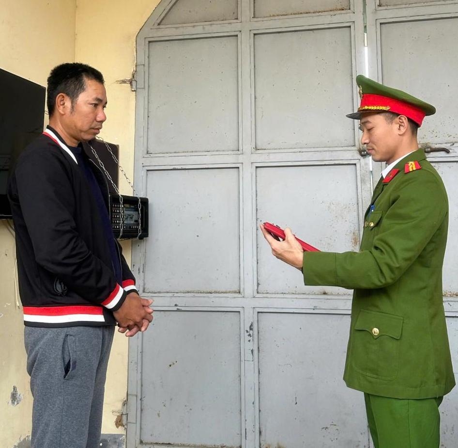 Đối tượng Chu Văn Lưu bị khởi tố và lệnh bắt tạm giam. (Ảnh: Công an Hà Tĩnh).