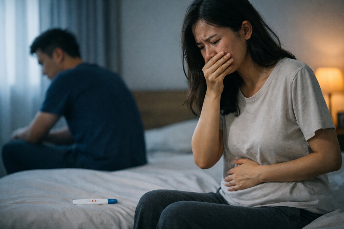 Vài tuần sau khi thủ tục ly hôn hoàn tất, tôi phát hiện mình mang thai (ảnh minh họa: AI)