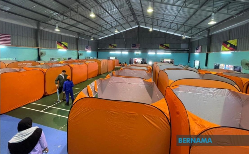 Một trung tâm cứu trợ tại Malaysia. (Ảnh: Bernama)