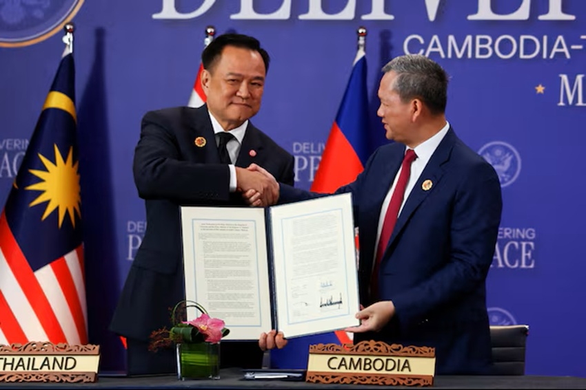 Mỹ hỗ trợ 45 triệu USD giúp Campuchia và Thái Lan thực thi thỏa thuận hòa bình. Ảnh Reuters