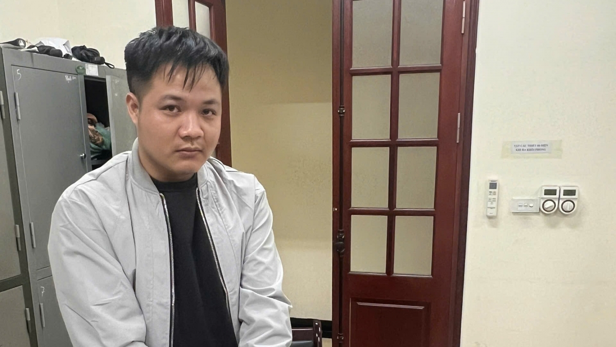 Đối tượng Lê Đình Chương tại cơ quan công an