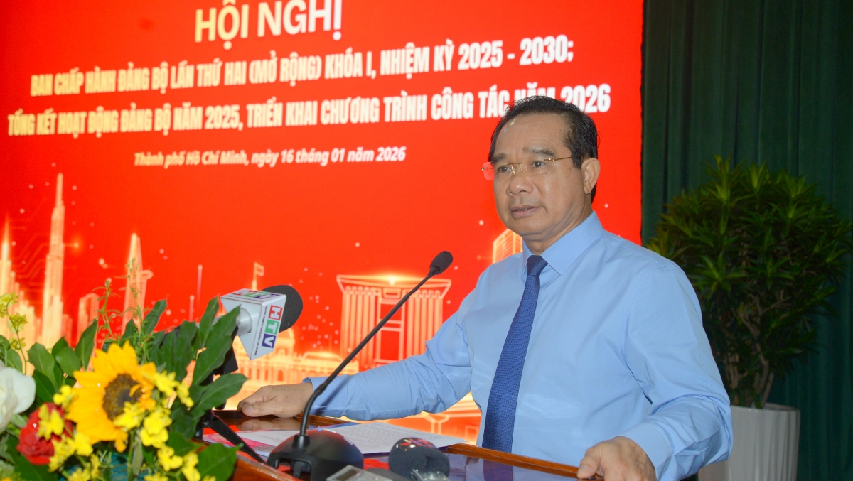 Bí thư Đảng ủy, Chủ tịch UBND TP.HCM Nguyễn Văn Được phát biểu kết luận (ảnh: Hà Khánh)