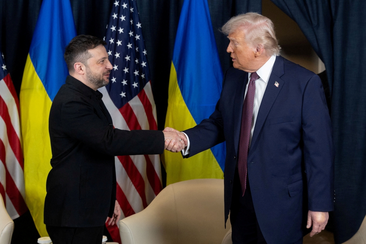 Tổng thống Mỹ Donald Trump cho biết, cuộc gặp của ông với Tổng thống Zelensky tại Davos, Thuỵ Sỹ, đã diễn ra rất tốt đẹp (Ảnh: Reuters).