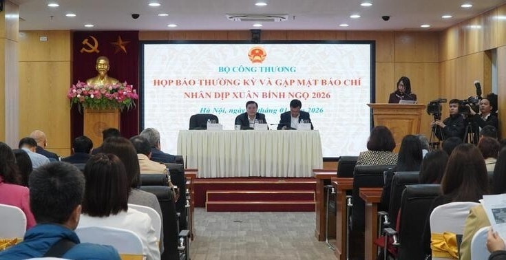 The Ministry of Industry and Trade unveils detail of the first Glorious Spring Fair 2026, at a press conference in Hanoi on January 29 (Photo: hanoimoi.vn)