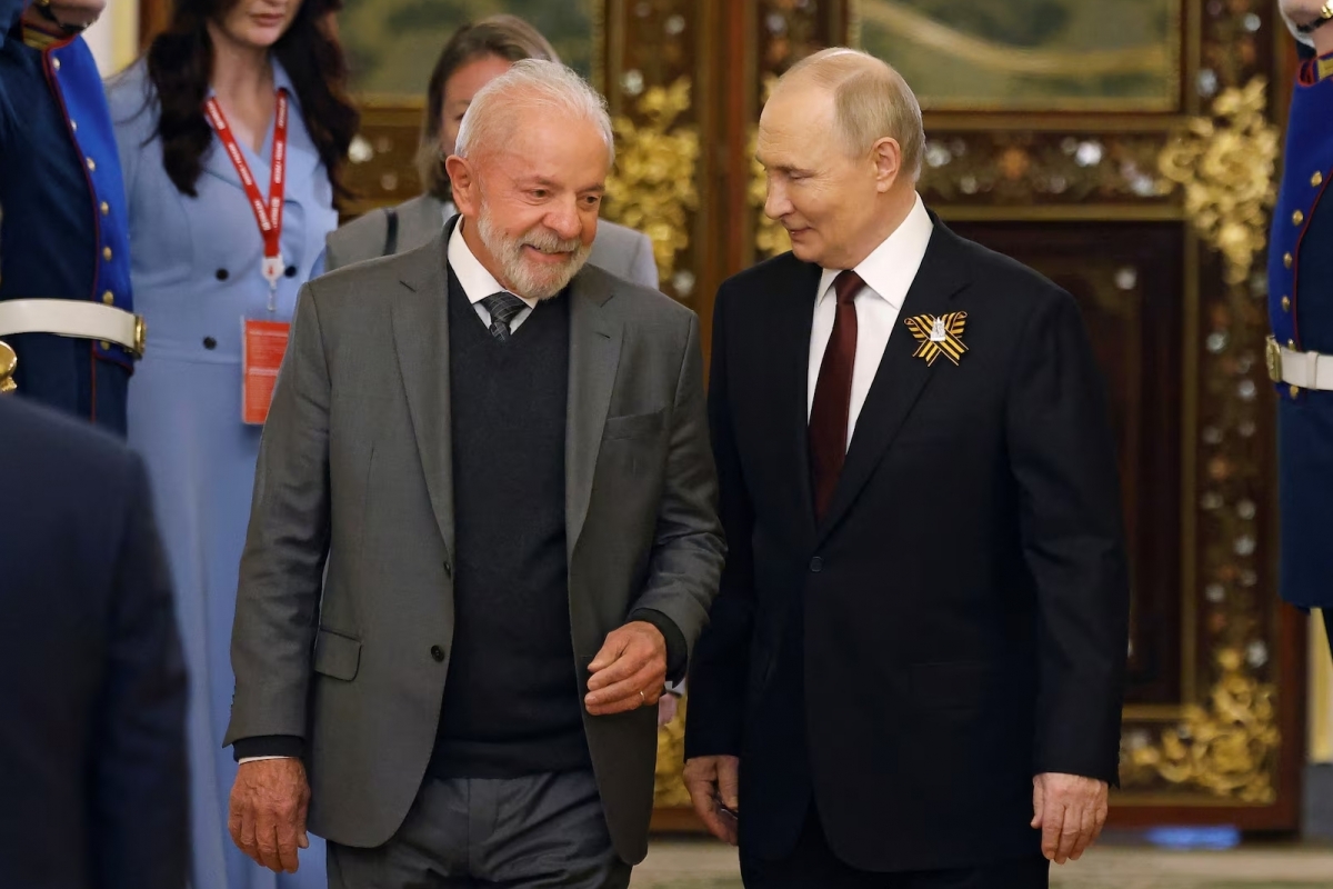 Tổng thống Brazil Lula da Silva và Tổng thống Nga Putin. (Ảnh: Reuters)
