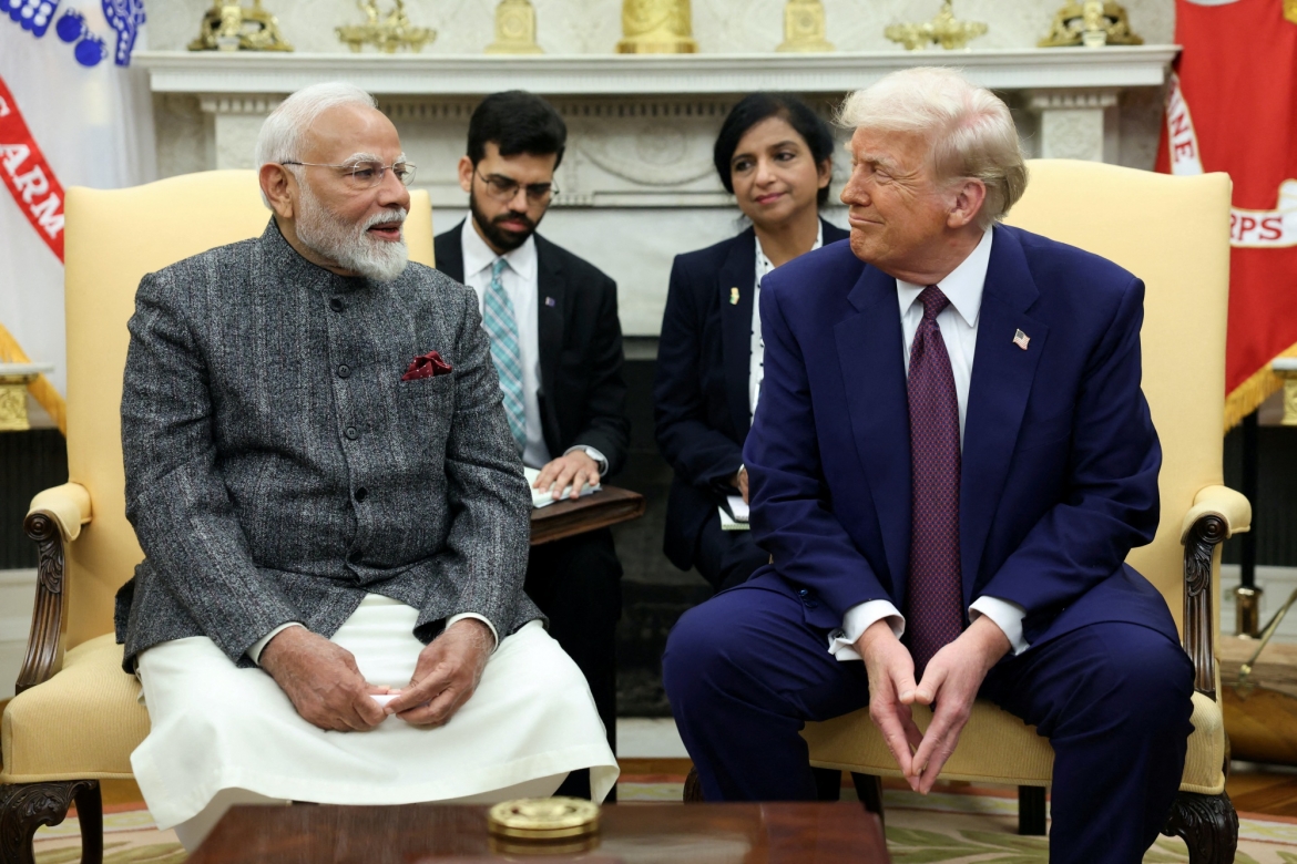 Tổng thống Mỹ Donald Trump gặp Thủ tướng Ấn Độ Narendra Modi tại Mỹ hồi tháng 2/2025. Nguồn: Reuters