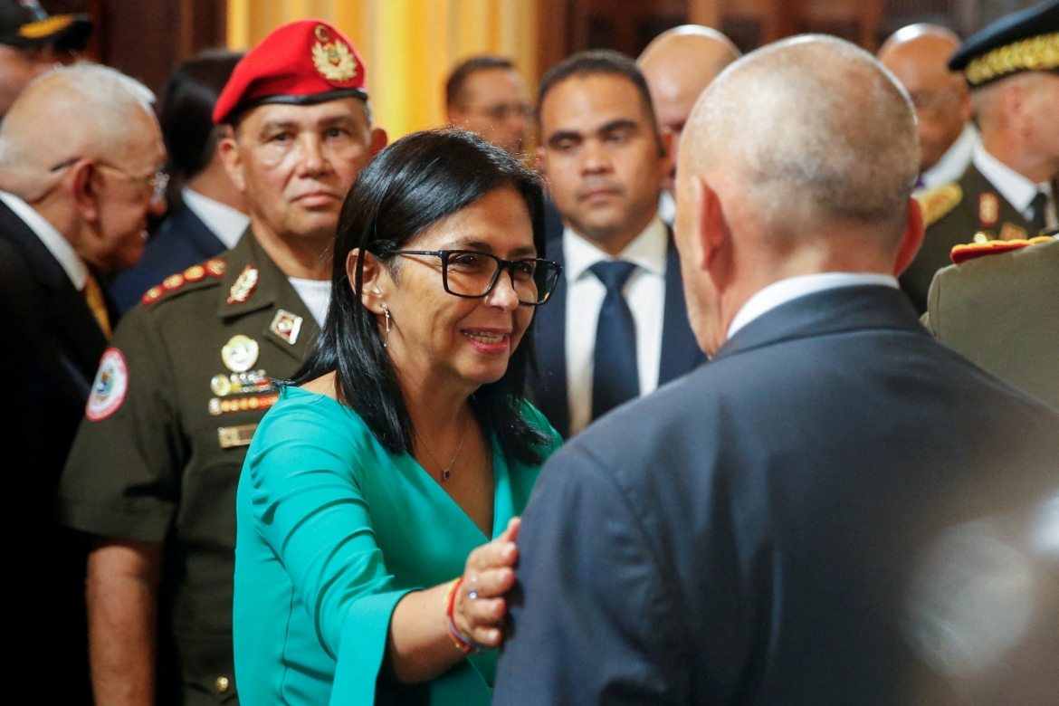 Bà Delcy Rodriguez tại lễ tuyên thệ ngày 5/1 ở Caracas, Venezuela. Nguồn: Reuters