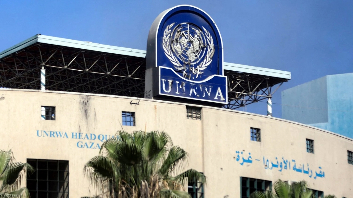Trụ sở UNRWA tại dải Gaza - Ảnh: Reuters