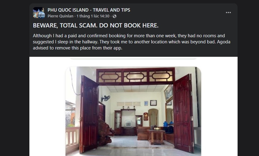 Du khách chia sẻ trải nghiệm tệ tại Phú Quốc trên nhiều trang facebook. Ảnh chụp màn hình.