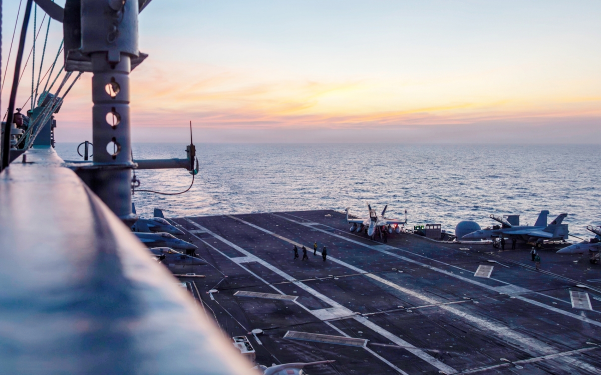 Tàu sân bay Abraham Lincoln của hải quân Mỹ được điều tới Trung Đông. Ảnh: Hải quân Mỹ.