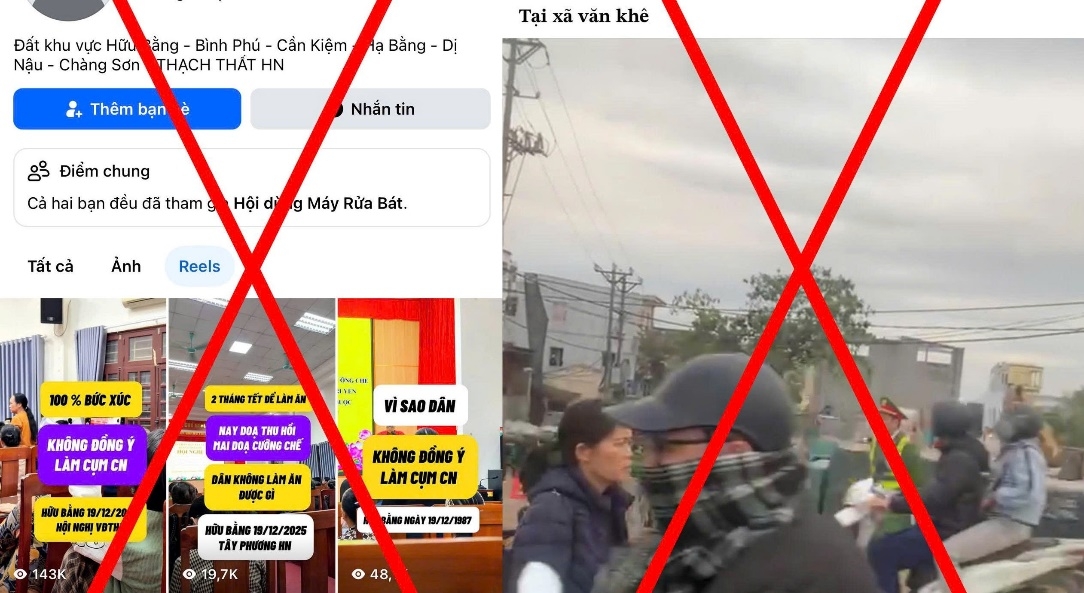 Thông tin xuyên tạc sự thật về công tác giải phóng mặt bằng lan truyền trên mạng.