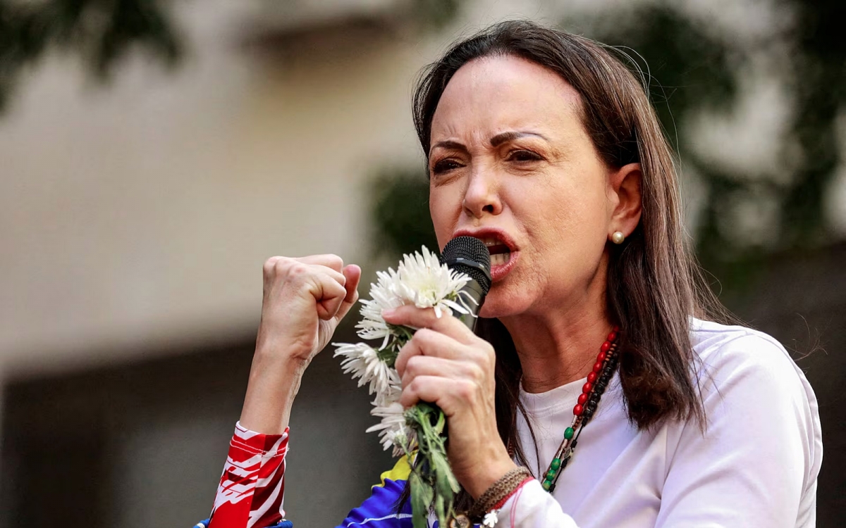 Thủ lĩnh phe đối lập Venezuela, Maria Corina Machado. Ảnh: Reuters.