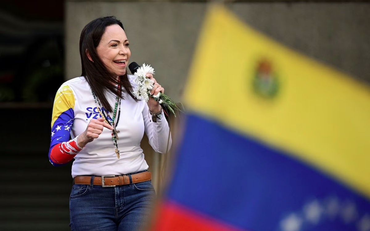 Thủ lĩnh phe đối lập Venezuela, Machado. Ảnh: Reuters.