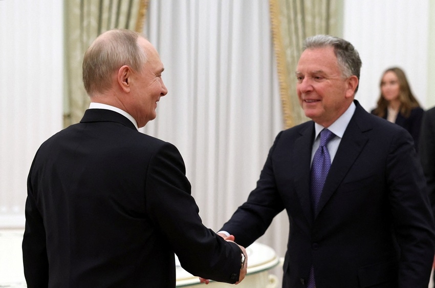 Tổng thống Nga Putin gặp đặc phái viên của Tổng thống Mỹ Steve Witkoff tại Moscow. Ảnh: Reuters