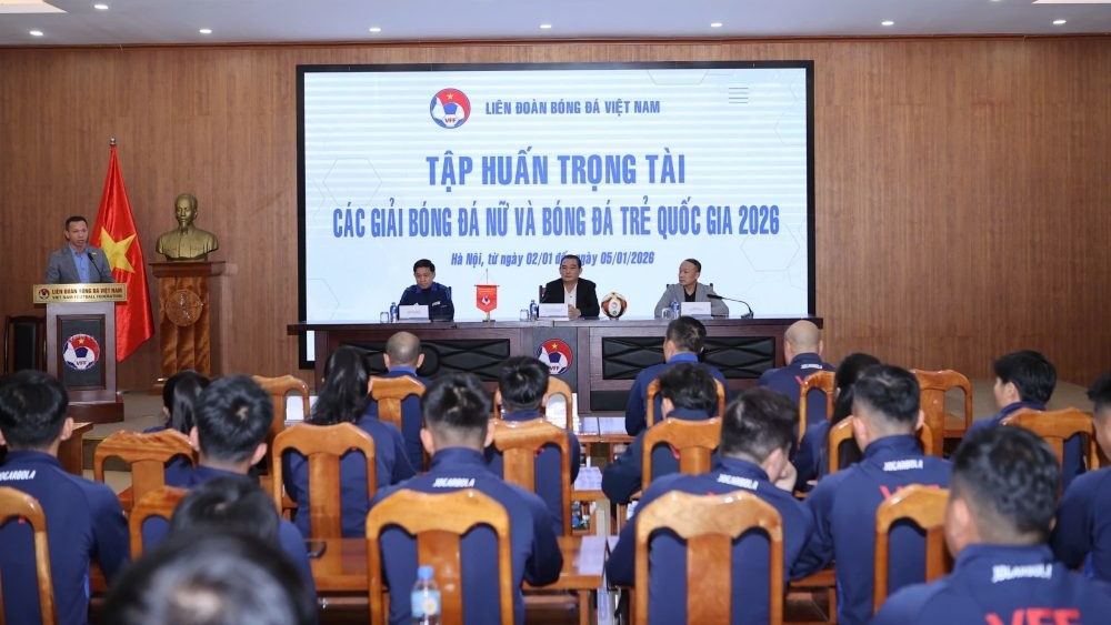 Lễ Bế mạc khóa tập huấn trọng tài các giải bóng đá nữ và bóng đá trẻ quốc gia 2026 diễn ra chiều 5/1 tại trụ sở VFF. (Ảnh: VFF)