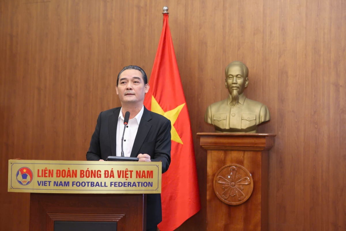 Ông Nguyễn Quốc Hội – Ủy viên Thường trực BCH VFF phát biểu tại buổi lễ. (Ảnh: VFF)