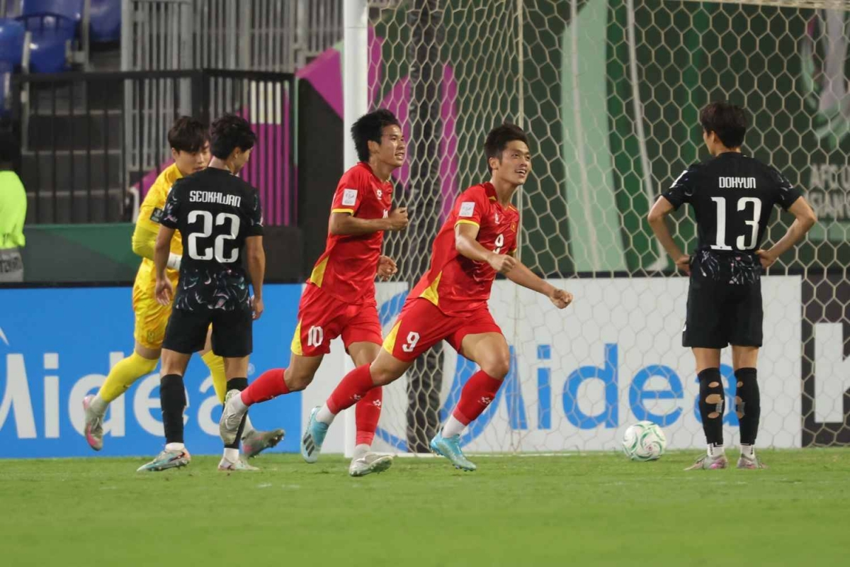 Bàn thắng của Quốc Việt vẫn là pha lập công duy nhất của trận đấu. Tiền đạo số 9 đã rời sân sau giờ nghỉ. (Ảnh: AFC). 