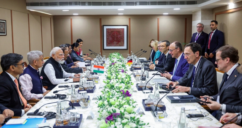 Thủ tướng Narendra Modi và Thủ tướng Đức Friedrich Merz có cuộc hội đàm cấp cao tại Ahmedabad, bang Gujarat ngày 12/01. (Ảnh: ANI)
