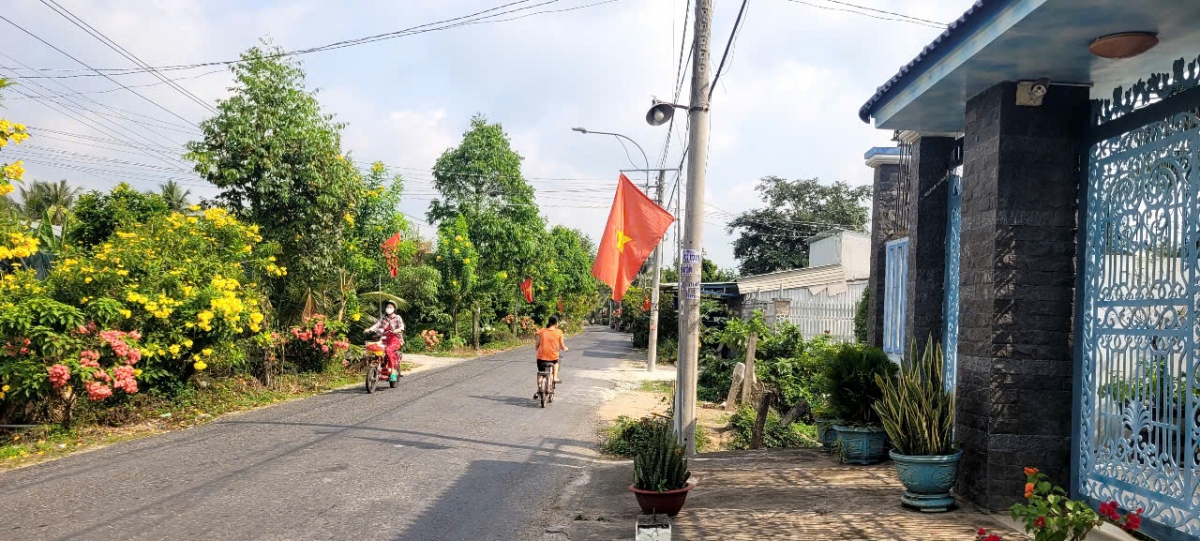 Ở các vùng nông thôn của tỉnh Đồng Tháp người dân treo cờ Tổ quốc, cờ Đảng tung bay tạo không khí háo hức, phấn khởi chào mừng sự kiện chính trị trọng đại của đất nước