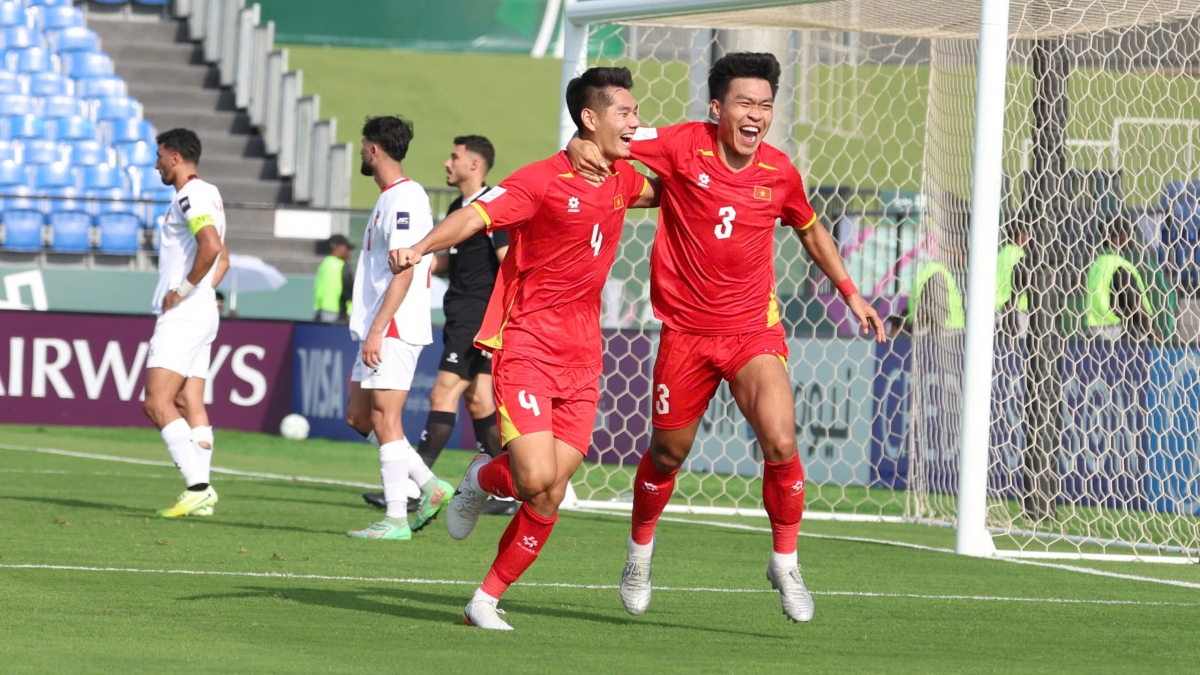 U23 Việt Nam thiếu vắng Hiểu Minh và Lý Đức ở trận đấu với U23 Hàn Quốc. (Ảnh: AFC)
