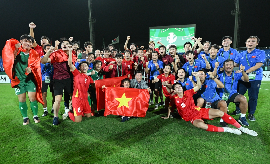 U23 Việt Nam xuất sắc giành hạng Ba ở vòng chung kết U23 châu Á 2026 (Ảnh: VFF).