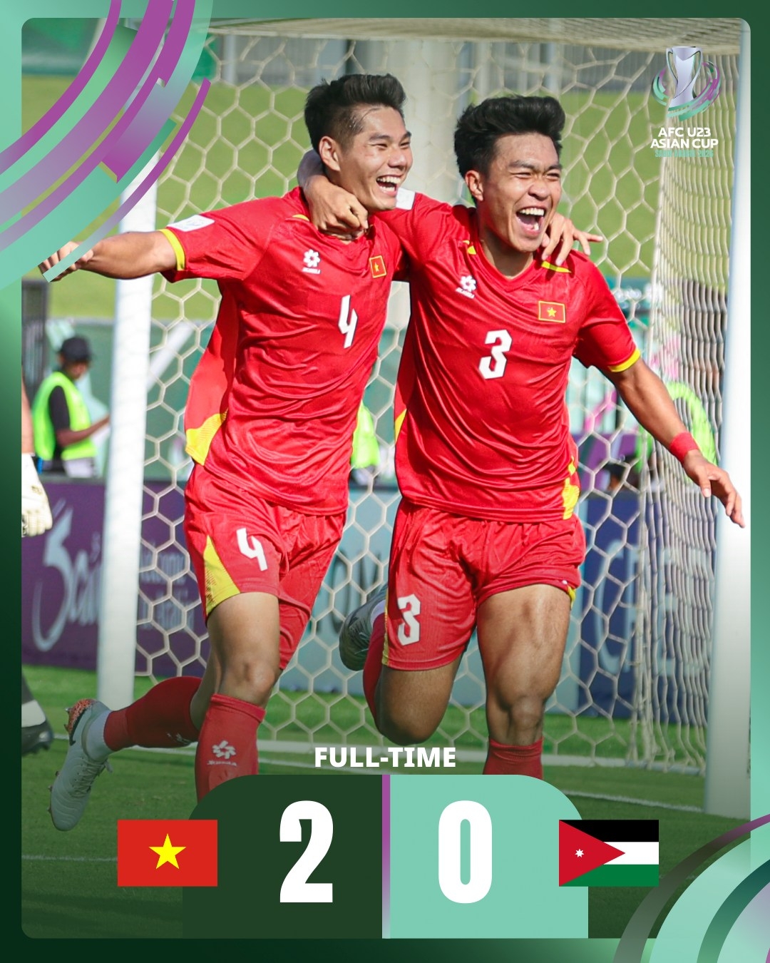 U23 Việt Nam thắng thuyết phục U23 Jordan (Ảnh: AFC).